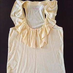 Lilly Pulitzer Yellow Ruffle Tank Sz Small